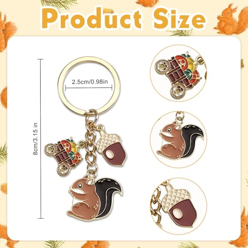 Süßer Schlüsselanhänger Mit Metall-Anhänger in Form Einer Eichel Und Einem Niedlichen Eichhörnchen, Ideal Als Personalisierte Geschenke Für Frauen, Perfekte Für Den Herbst Oder Als Geburtstagsgeschenk