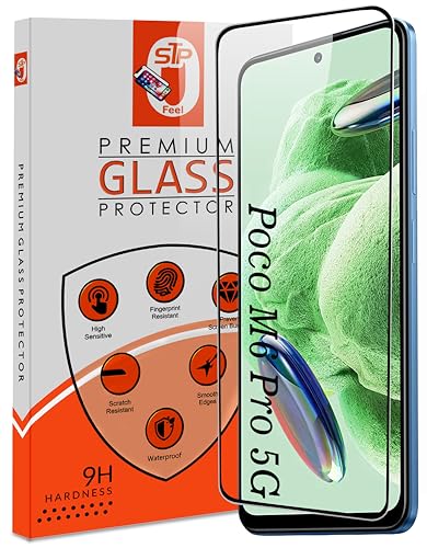 Image of STP FEEL Premium Tempered Glass Screen Protector Compatible for Poco M6 Plus 5G / Poco M6 Pro 5G / Redmi Note 12R 5G (6.79 Inch, Pack of 1) | Edge to Edge Coverage