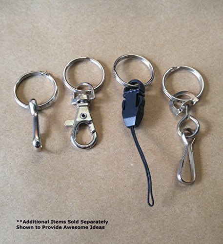 Image of Bulk 100 Pack - 1 inch Key Rings - Heat Treated Heavy Duty & Durable Premium Split Ring Keychains by Specialist ID