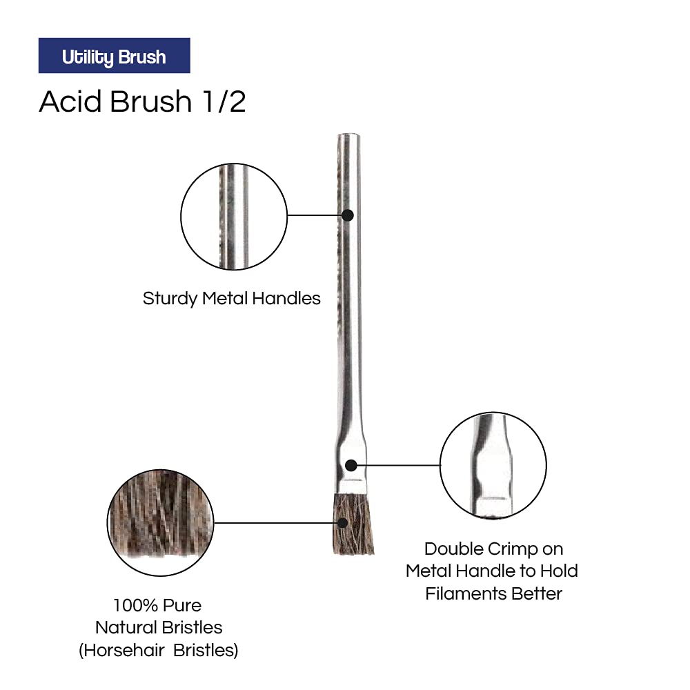 Buy Harbor Freight Tools Horsehair Bristle Acid Shop Brushes, 1/2inch, 36 Pieces Online at