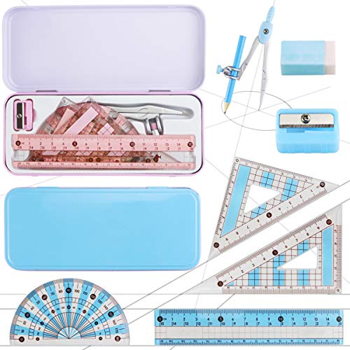 Nexxxi 2 Set Drawing Compass Math Geometry Tools with Shatterproof Storage Box Geometry