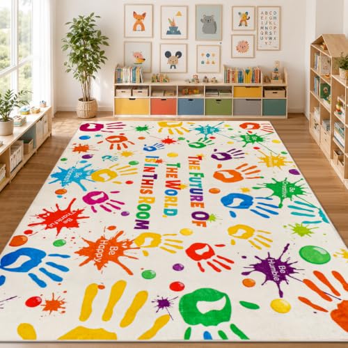 LTKOUGFAM Kids Handprints Play Mat