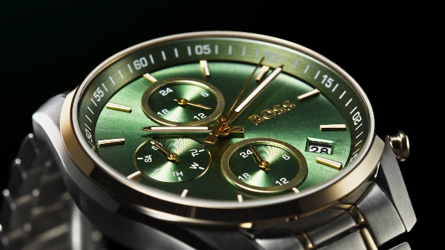 BOSS Grand Tour Ladies Qtz Chrono Green Round Dial Women's Watch