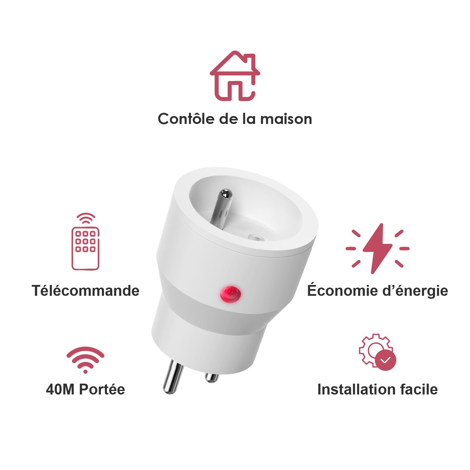 KYF 2 x Lot de 3 Prises 2300W avec 1 télécommande intérieure (Power_Strip, 3 Prises, Type E, 230V, 10A)