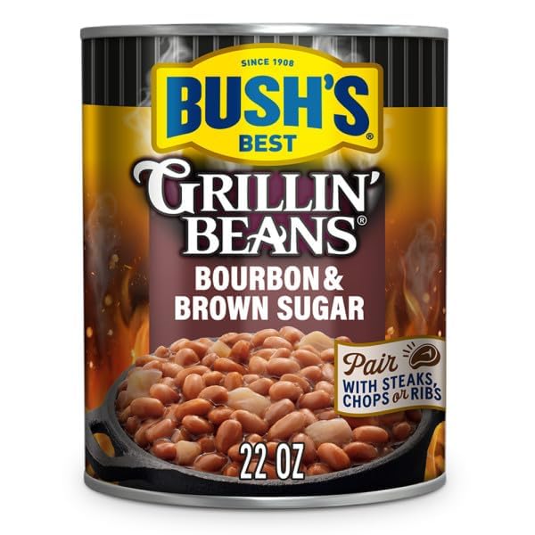 Image of Bush's Best Grillin' Beans Variety Pack, 4 Flavors, 1 of Each Flavor (Smokehouse Tradition 22oz, Southern Pit Barbecue 22oz, Steakhouse Recipe 22oz, Bourbon & Brown Sugar 22oz)
