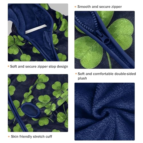 CHIFIGNO Green Leaves Black Toddler Boy Comfy Thick Fleece Outerwear Jackets with Polar Fleece Lining 3T3