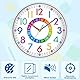 Jubaopen 1PCS Wanduhr Ohne Tickgeräusche, Wanduhr Kinder lautlos, Bunt Zahlen Wanduhr, Lernende Wanduhr Quartz Lautlos, Jungen und Mädchen,lernuhr Kinder für das Zimmer und Schule