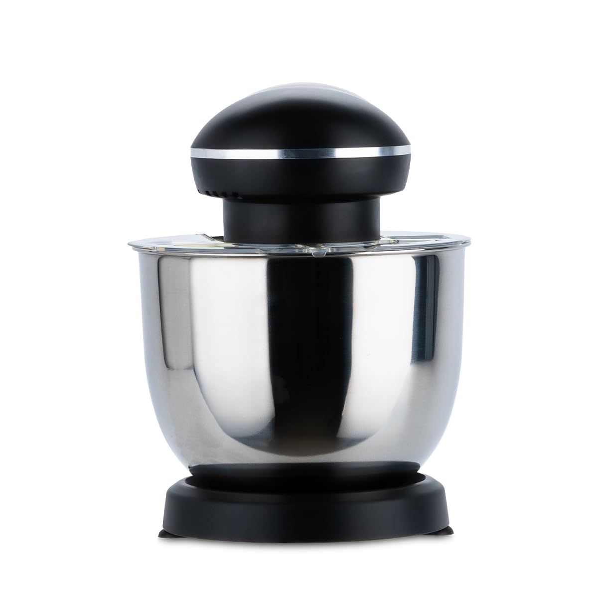 PRIXTON Batidora Amasadora KR250 para Repostería, Potencia 1500W, 10 Velocidades, Bol Acero Inoxidable de 5 litros, 3 accesorios, Tapa Transparente, Color Negro Mate