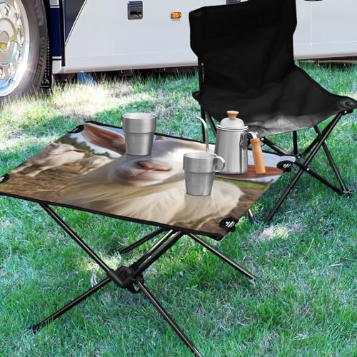 Mesa Plegable de Camping Outdoor Cute White Goat con Bolsa para Transporte miniatura 2