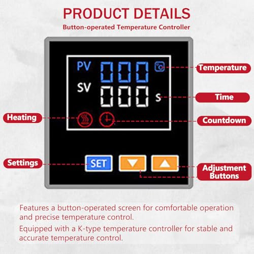 Machine de chaleur de pression de colophones manuelle avec écran LCD et minuteur thermique