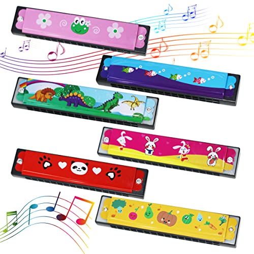 Uptvin 6pcs Armónica de Dibujos Animados para Viños, Armónica, Juguete de Armónica para Niños,...