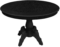 Mesa de Jogos Carteado Montreal 6 Lugares Redonda Tampo Reversível com Gavetas e Porta Copos Preto Fosco - Gran Belo