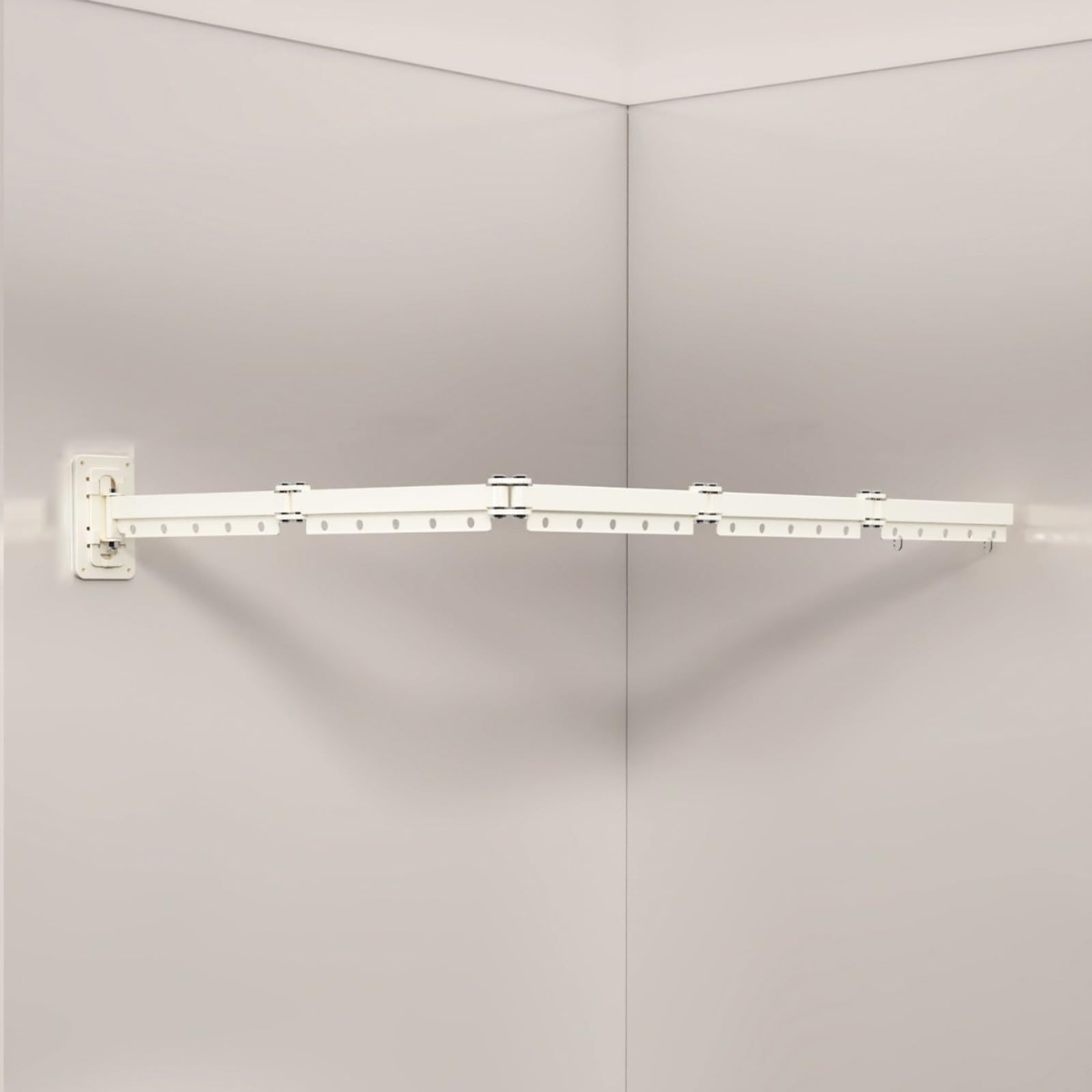 GLDYTVF Foldable Shower Curtain Rod No Drilling - Wall Mounted Adjustable Design Easy Install with Shower Curtain for Bathtubs & Showers Space-Saving Solution