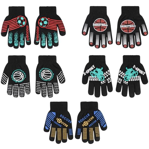 QKURT 5 Paar magische Kinderhandschuhe für Jungen im Alter von...