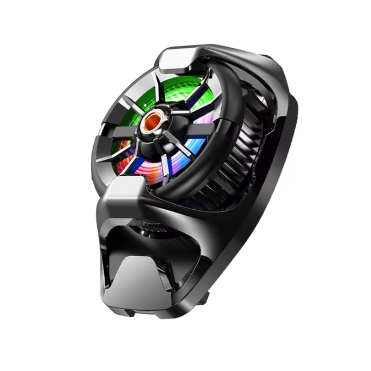 MEMO DL22 Mobile Phone Cooling Fan Cooler Radiator RGB Lights Adjustable Portable Heatsink Semiconductor USB Phone Radiator For All Smartphones Back Clip Cell Phone Cooler Noiseless Radiator Black MEMO-DL22-BLACK