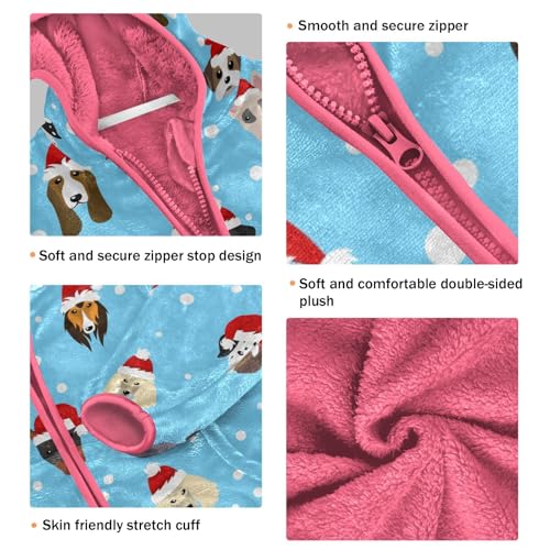 OTVEE Christmas Different Breeds Of Dogs Kids Hoodie Jacket Fall Spring Full Zip Warm Outwear Coat3