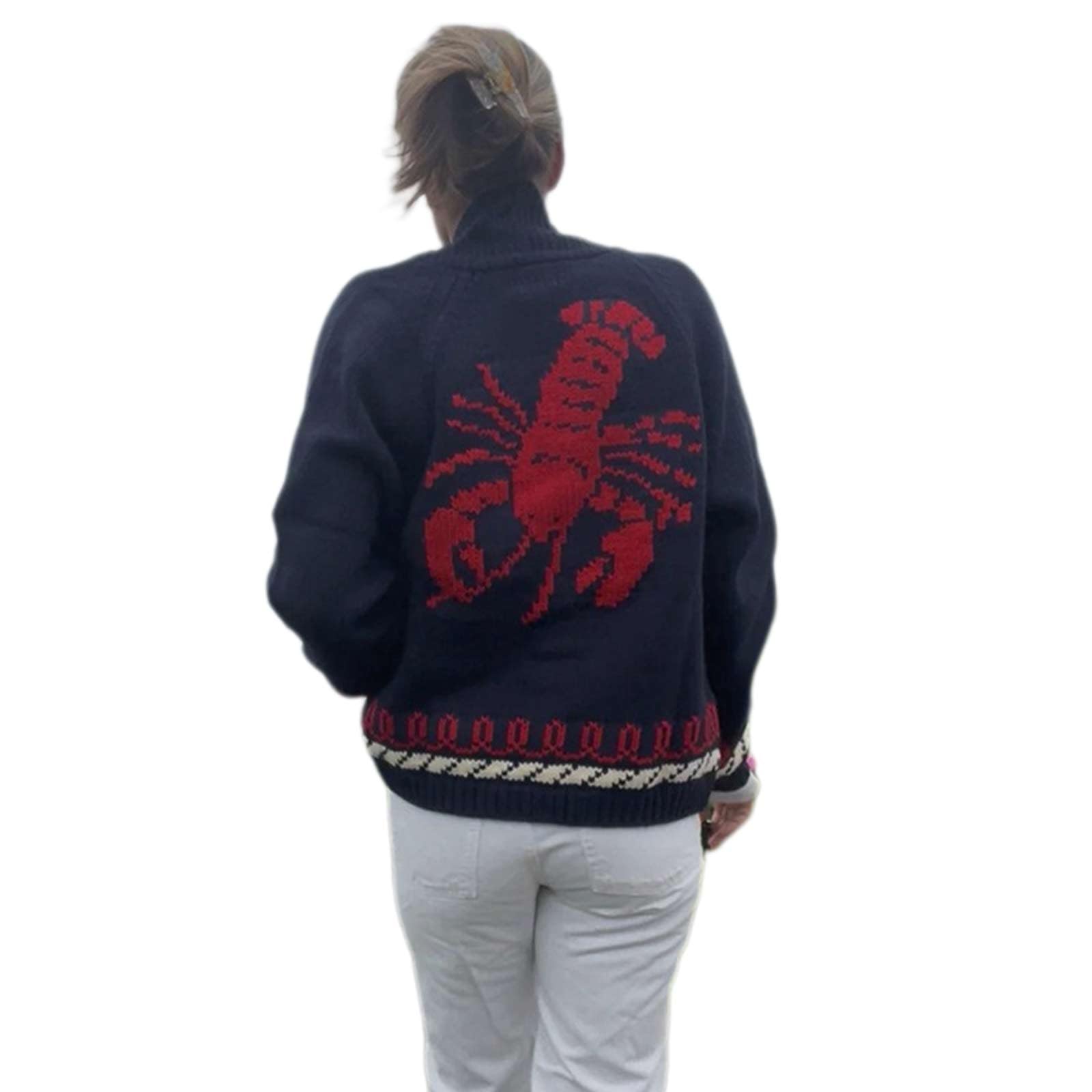 Long Sleeve Printed Knit Cardigan Single Breasted Womens Coat Casual Commuting Fashion Trendy Sweater