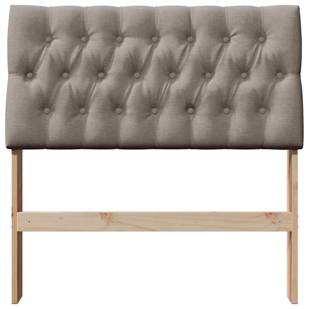 Tête de lit capitonnée taupe 90 x 17 x 93,5 cm en pin massif avec rembourrage doux, dossier et montage mural pour chambre à coucher, lit simple, lit double, chambre d'amis