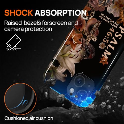 Coque antichoc iPhone 15 VisEnt double couche esthétique croix et léopard