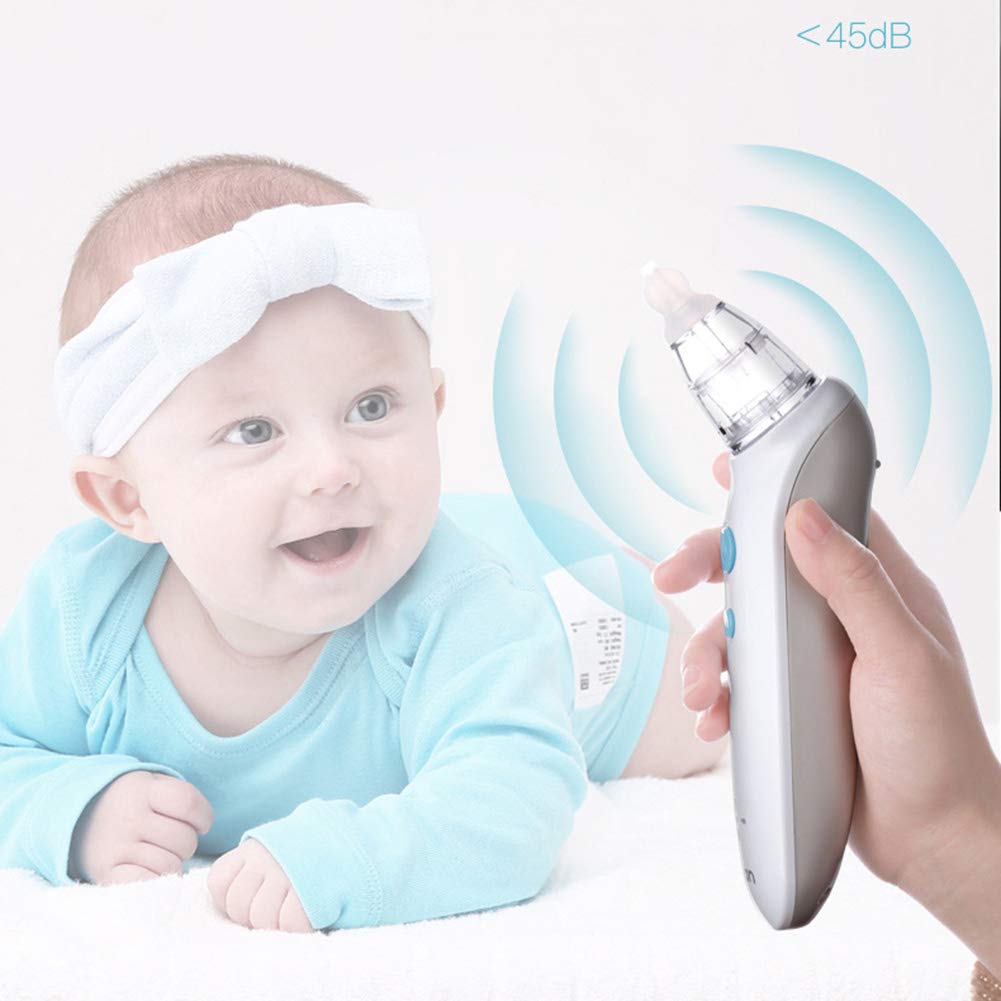 Aspirator do nosa dziecka, z muzyką i cichą konstrukcją, zasilanie przez USB Booger Cleaner - plus 2 bezpłatne końcówki do nosa
