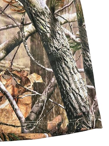 Men's 5 Inches Inseam Camo Real Tree Print Mesh Lined Athletic Basketball & Beach Workout Quick-Dry Shorts4