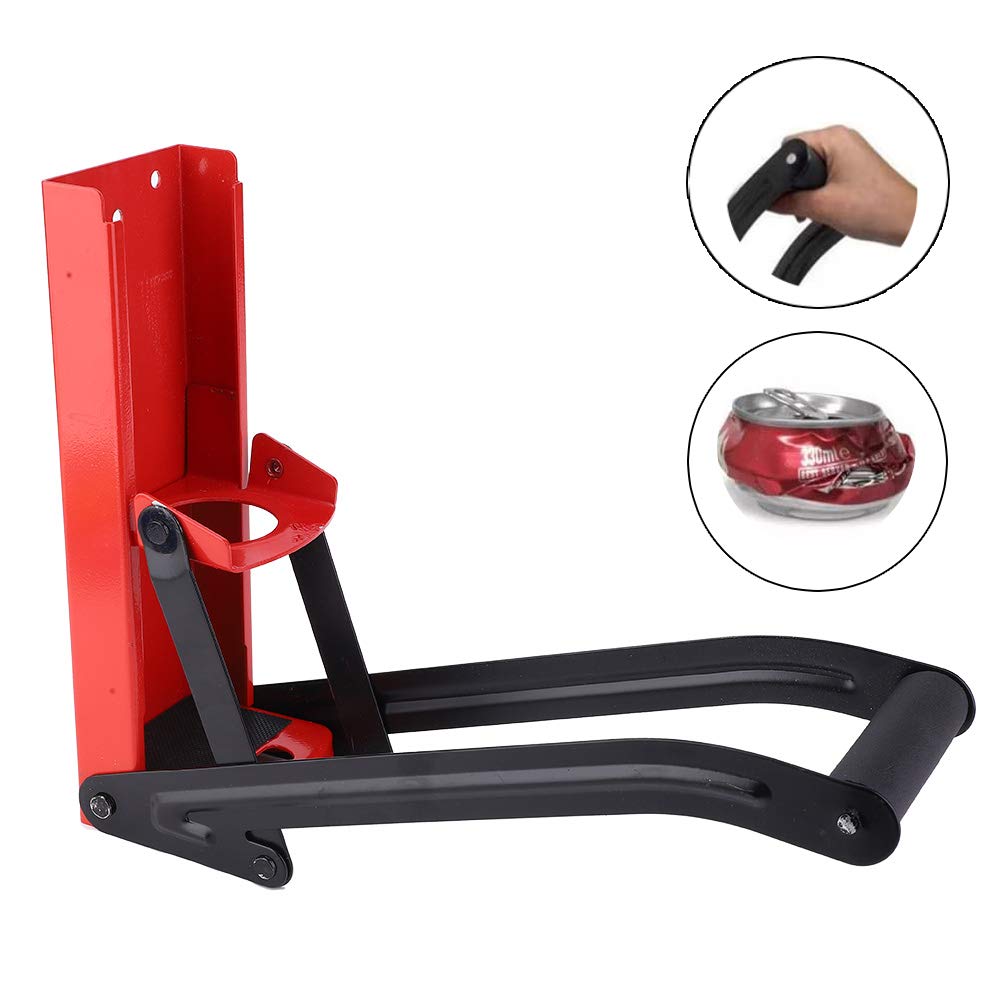 Smasher Red Steel kruszarka do puszek 500 ml 12 uncji gumowy uchwyt butelka z tworzywa sztucznego narzędzie do recyklingu z otwieraczem 32,5 x 9 x 8 cm