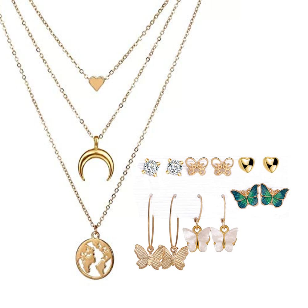 YouBella Fashion Jewellery Gold Plated Necklace and Earrings Combo Jewellery Set for Girls and Women (Gold) (Style 5) (B0B555B1L8) Amazon Price History, Amazon Price Tracker