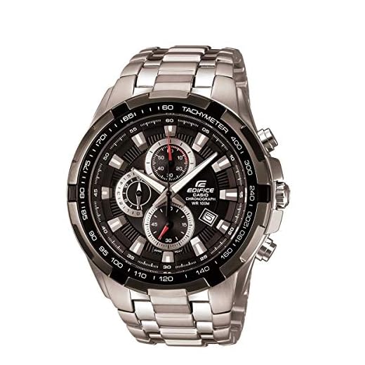 Casio EDIFICE Reloj en caja sólida de acero inoxidable, 10 BAR, Negro, para Hombre, con Correa de Acero macizo, EF-539D-1AVEF