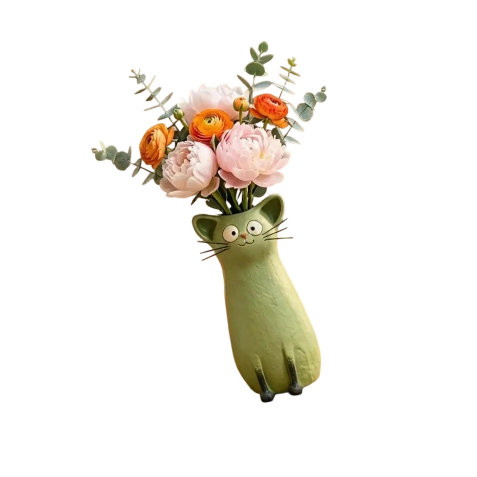 Handcrafted Wacky Cats Vases Whimsical Cats Planter for Small Flower Kitten Statue Flower Vases Ornament Home Decors Kitten Statue