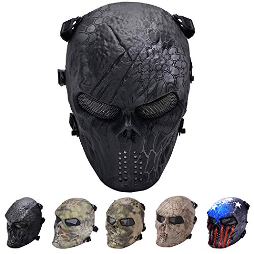 Outgeek Tactical Airsoft Mesh Mask Protective Full Face Costume Mask(Urban)