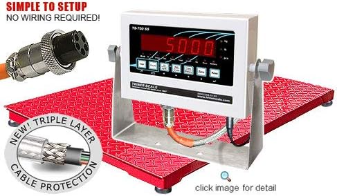 Triner Scale TSM5-46-A Floor Scale, 5,000 x 1 lb Capacity, 4' x 6' Deck, TS-700 MS Indicator