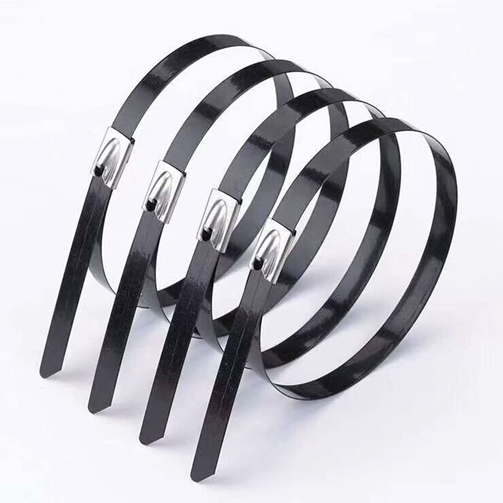 Plant Ties, Stainless Steel Cable Ties, Pack of 25, 4.6x100-700mm,LockingMultipurpose ZipExhaustCoated(4.6x600mm)