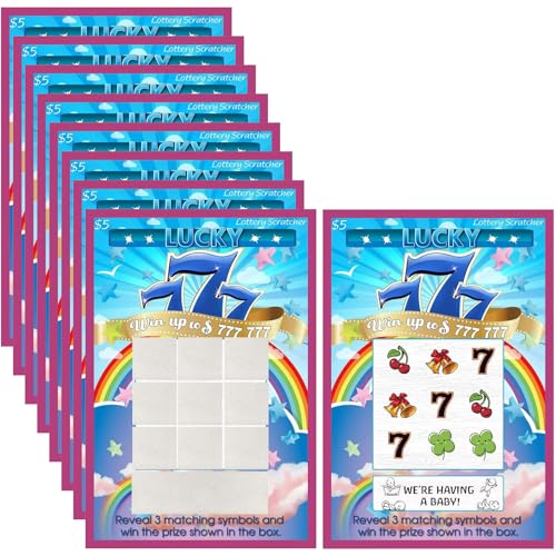 Image of Frienda 20 Pcs Pregnancy Announcement Scratch off Cards 4 x 6 Inch Baby Announcement Fake Lottery Tickets Pregnancy Reveal Creative Ideas for Surprising Future Dad, Family and Friends