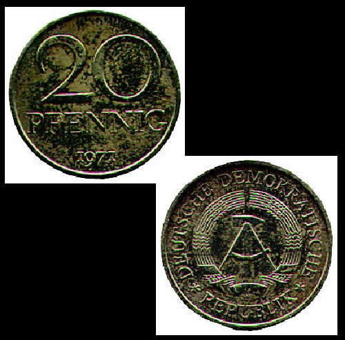 Preisvergleich Produktbild Goldhahn DDR-20 Pfennig Goldene Kursmünze Briefmarken für Sammler