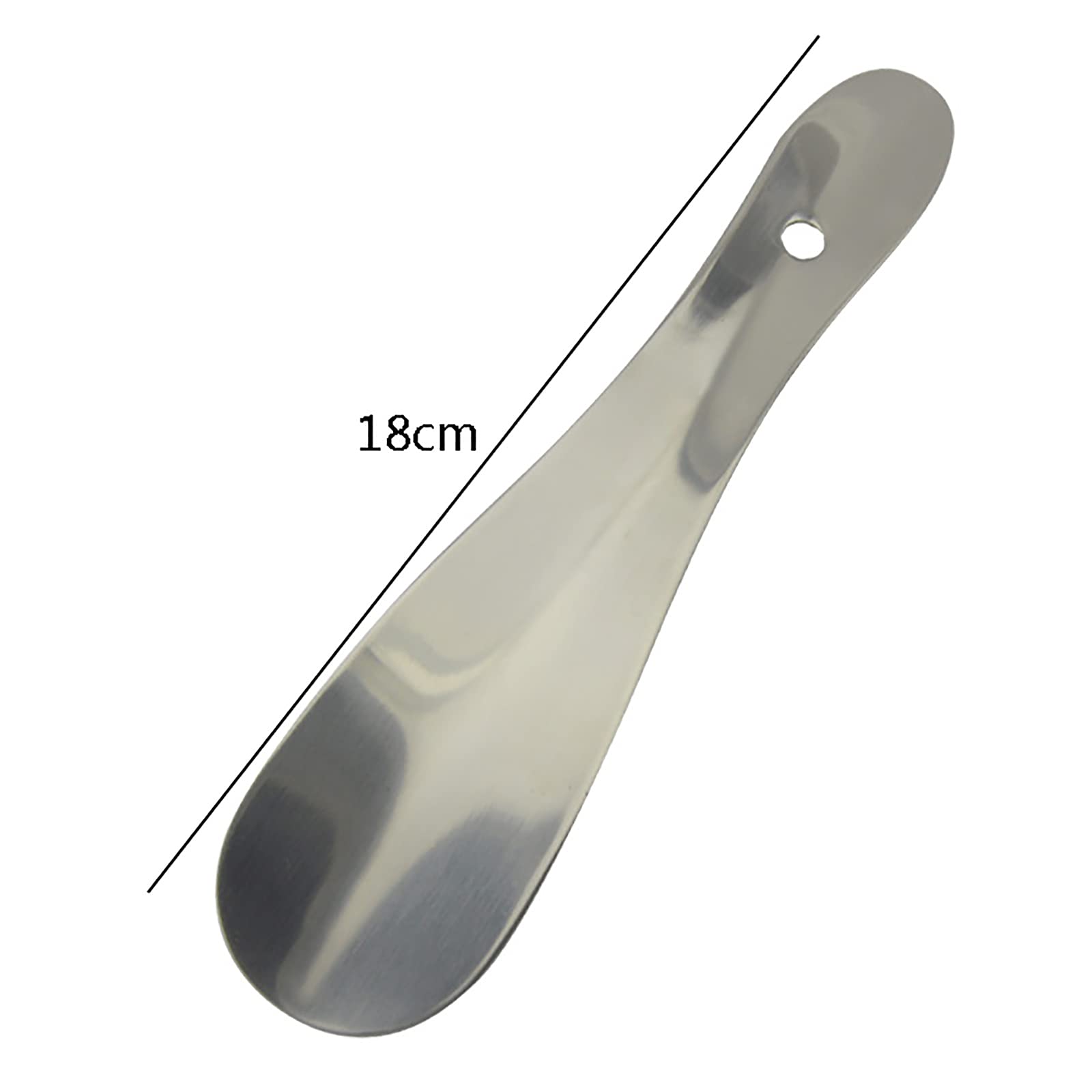 Metall-Schuhlöffel, kurzer Griff, Schuhlöffel, Stiefellöffel, tragbarer Schuhlöffel, Löffel, fauler Schuhhelfer, Schuhanziehhilfe (Größe: 30 cm) (18 cm)