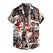Herren Shirt Herren Sommer bedrucktes Top Hemdkragen Baumwolle und Leinen Mode Top beiläufige lockere kurzärmelige Hemdbluse Kurze Hosen Herren