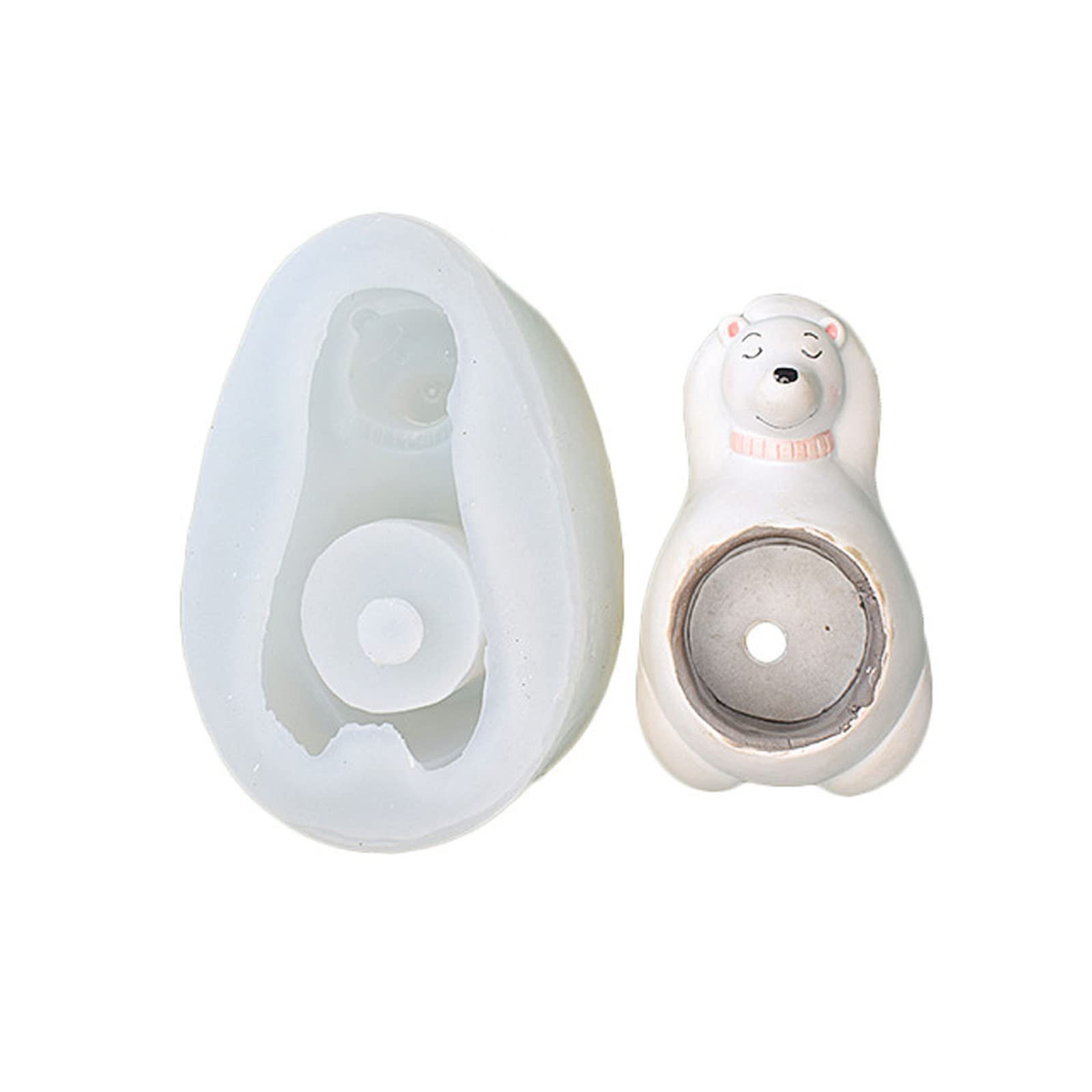 Tsophreniq Flower Pot Silicone Mold Concrete Cement Molds Bear Panda Plaster Mold Cup Epoxy Resin Flower Pot Molds Silicone