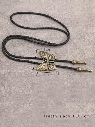 Image of GelConnie Native American Bolo Tie Rodeo Cowboy Leather Necktie Western Necklace Costume Accessories for Men,Women