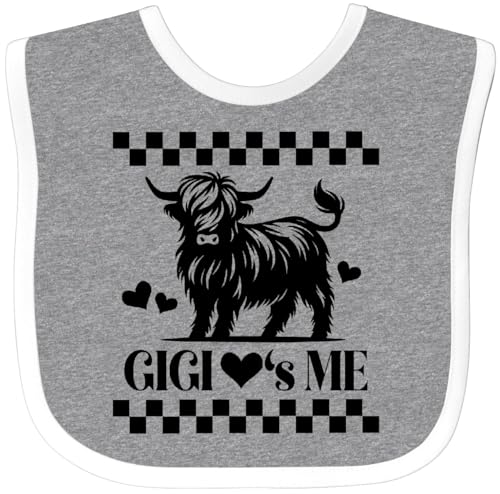 inktastic Gigi Loves Me Grandchild Highland Cow Baby Bib
