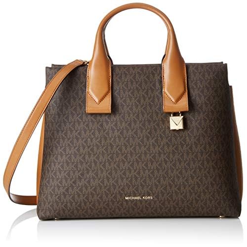 Michael Kors Rollins Large Satchel - Borse a secchiello Donna, Multicolore (Brn/Acorn), 14x25.4x34.3 cm (B x H T)
