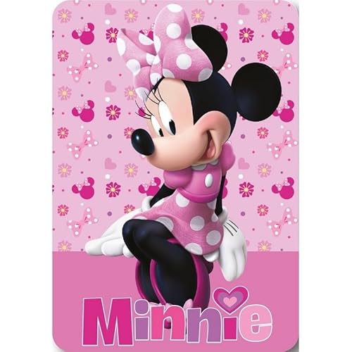 ILS I LOVE SHOPPING Coperta Plaid Morbida e Calda 100x140cm per Bambini Pile con stampa per MINNIE MOUSE Topolina