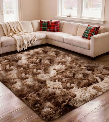 ROHATIM Tapis Salon Shaggy Descente de lit Chambre Grande Taille Tapis Moelleux Carpette pour Chambre Tapis Décoratif de Style Moderne pour Salon Chambre Canapé...