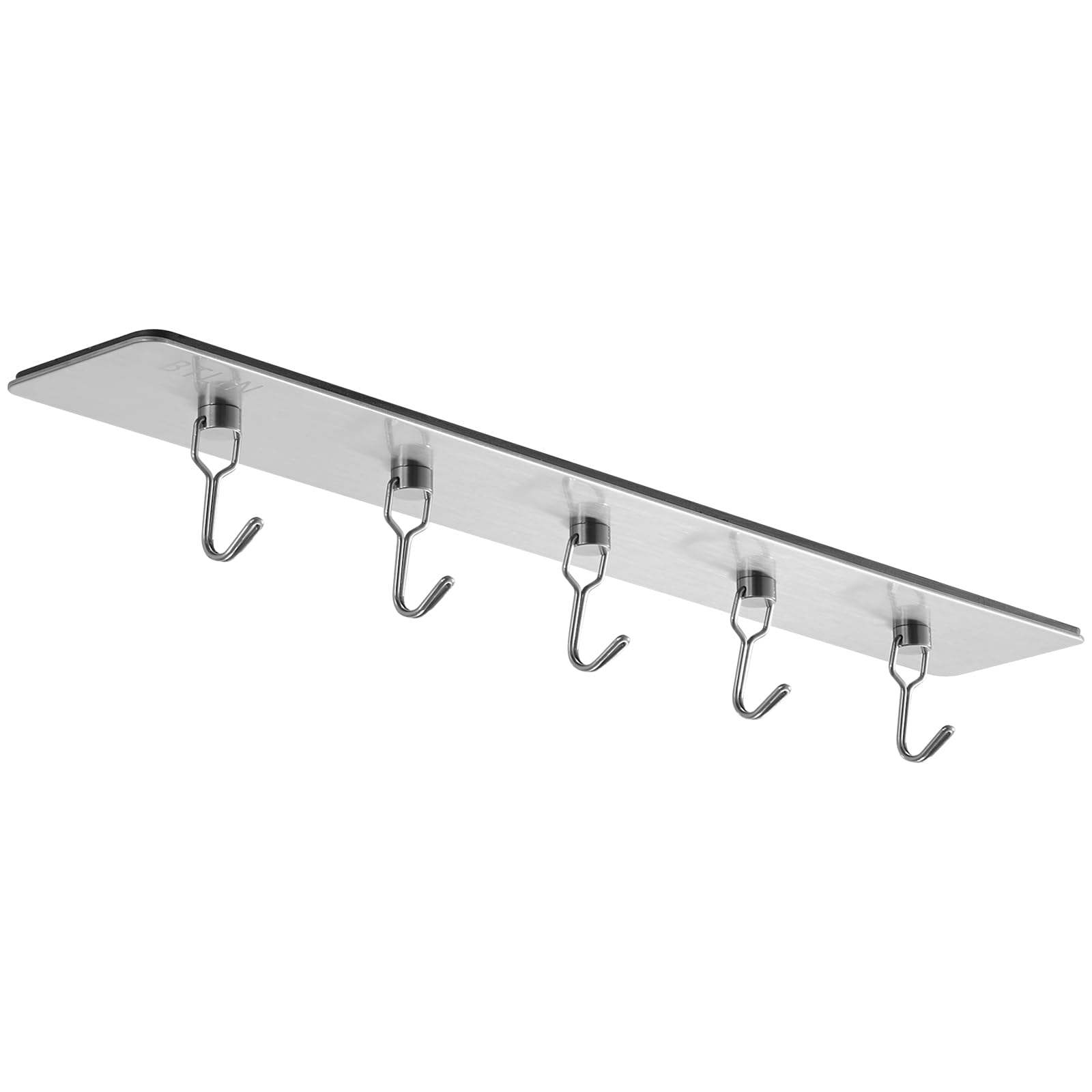 BTLIN Magnetic Utensil Holder, Strong Rubber Magnet Bar with 5 Hook, Silver