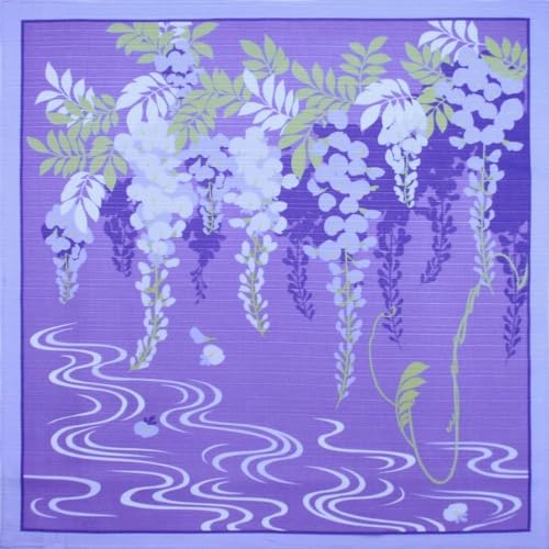 Image of Furoshiki- Japanese Traditional Wrapping Cloth (Flower-Scene: Spring Wisteria)