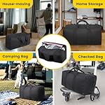 Vorspack Extra Large Duffle Bag for Travel - 100L Duffel Bag for Men Gear Bag for Storage Foldable Weekender Bag for Overnight Camping - Black - Image 5