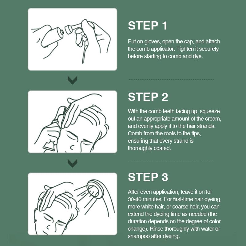 Miniatura 4 de Extracto de plantas con esencia de tinte para el cabello, crema de teñido de frutas negras sin amoníaco con peine, crema de tinte orgánico para el