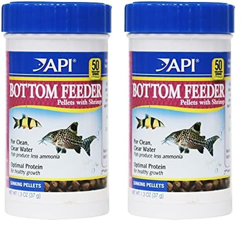 API Bottom Feeder PELLETS with Shrimp Fish Food 1.3-Ounce Container (Pack of 2)
