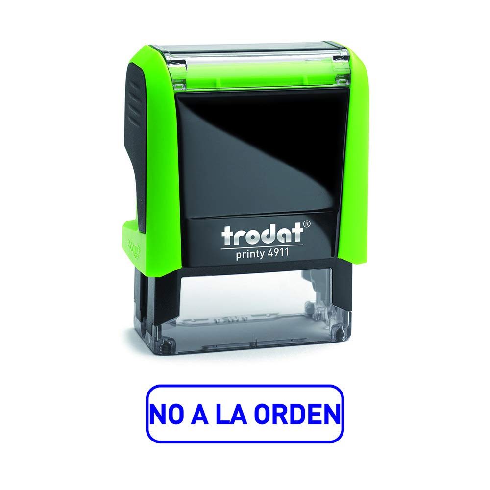 Trodat 4911 Printy Commercial Formula Stamp with Spanish Text NO to Order, Automatic Inking, Text Plate Size 37 x 14 mm, Blue