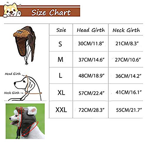 Leconpet Dog Aviator Hat, Dog Winter Pilot Hat With Ear Flaps For Cold Weather (S, Coffee) #TOP1