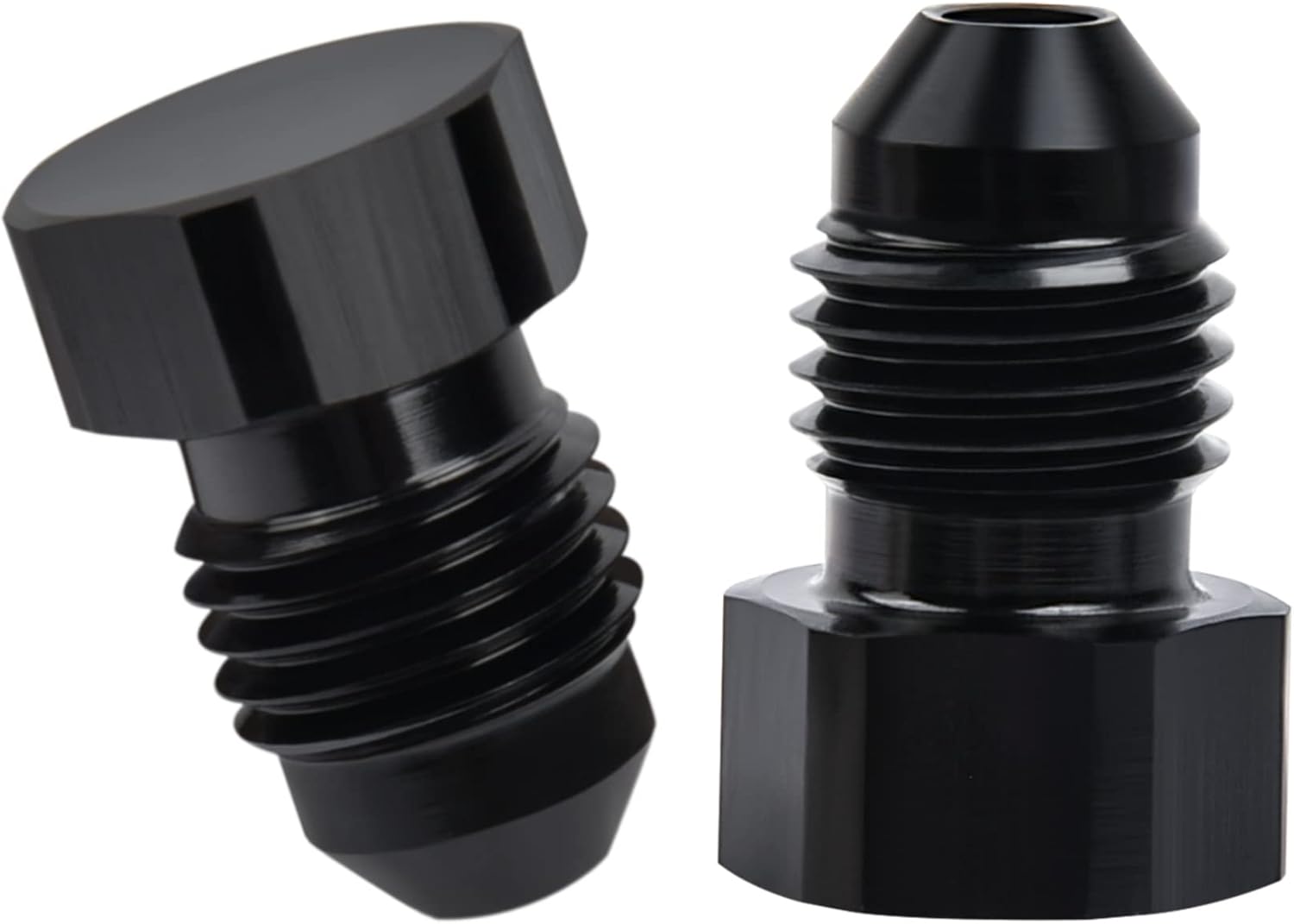 EVIL ENERGY 3AN Male Blanking Plug Fitting 2PCS Bundle with Adjustable 3AN-12AN Wrench Aluminum Black